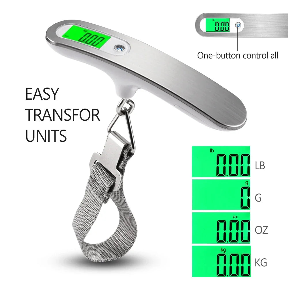 Portable Digital Luggage Hanging Scale 50kg/110lb LCD Display Electronic Scale Weight Balance Suitcase Travel Bag Scale