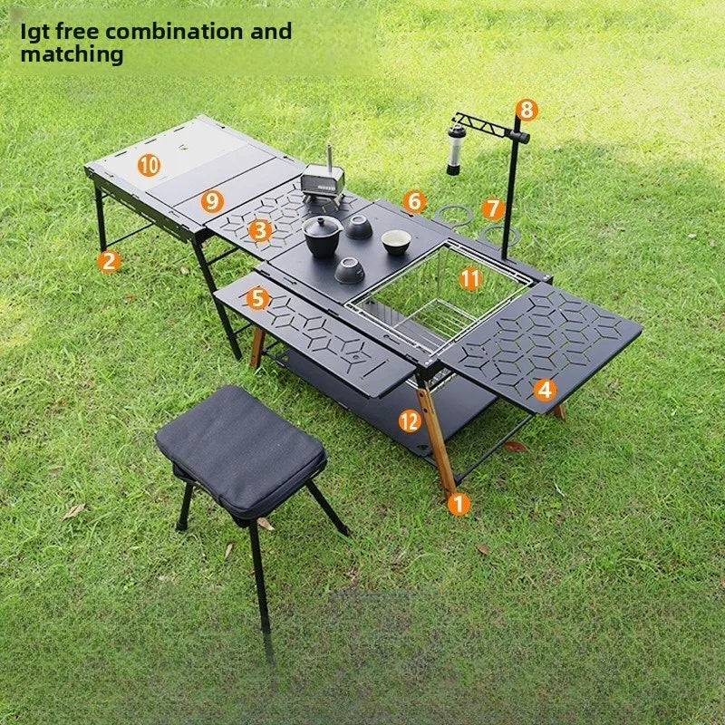Camping Table Igt 2 Unit Table Outdoor Folding IGT Table  Tactical Picnic BBQ Cookware Portable Lightweight Camp Desk for Hiking