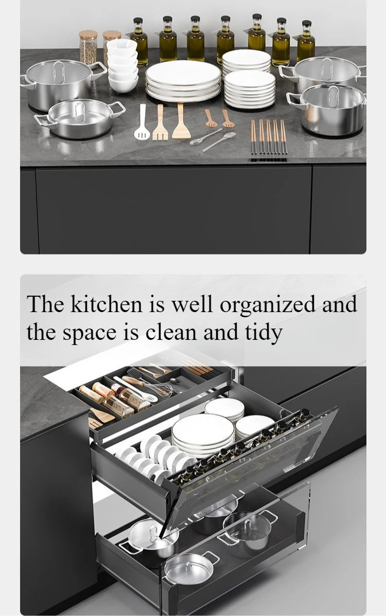 Metal Kitchen Cabinet Storage Narrow Organizer Drawer Small Spaces Extendable Cabinets Household with Sliding Track Furniture