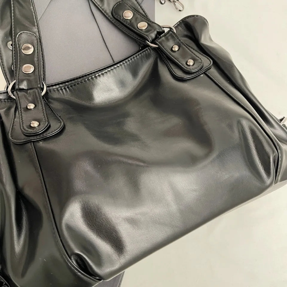 Retro Brand Roomy Shoulder Bag Female Luxury Solid Color Classic Crossbody Bag Large Capacity Style Soft PU Leather Tote Bag