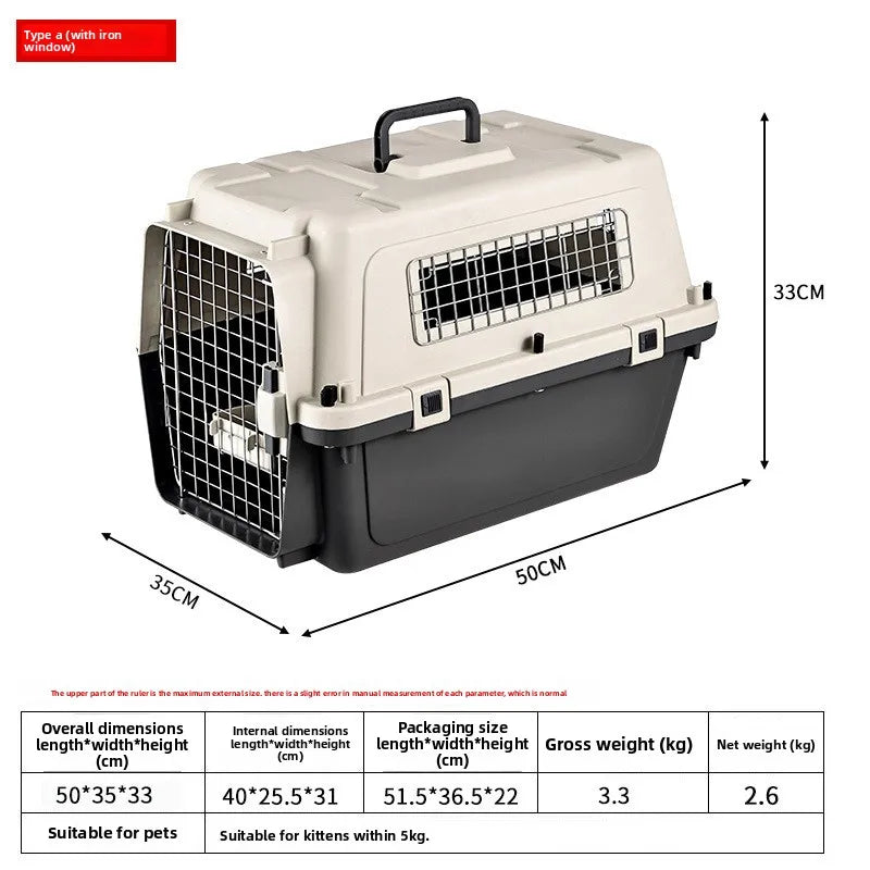 Pet Aviation Case Carrier Rolling Plastic Airline Approved Breathable Pet Cages Wire Door Travel Dog Cat Trolley Case Products