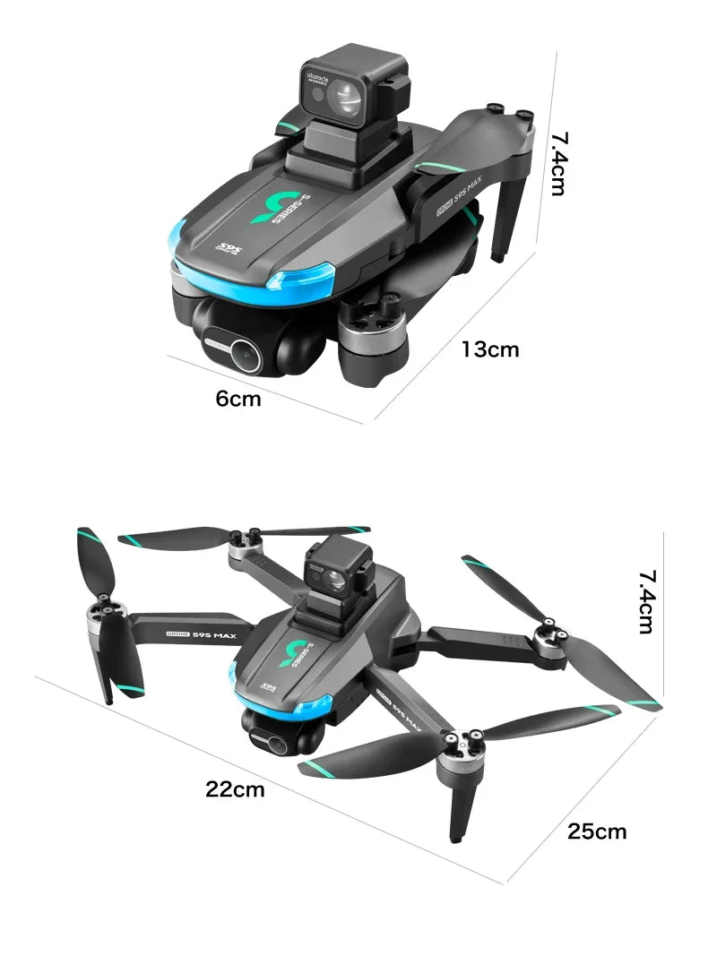 NEW S9S MAX MINI Drone 4K 2-Axis PTZ HD Dual Camera Laser Obstacle Avoidance Brushless Motor GPS 5G WIFI RC FPV Quadcopter Toys