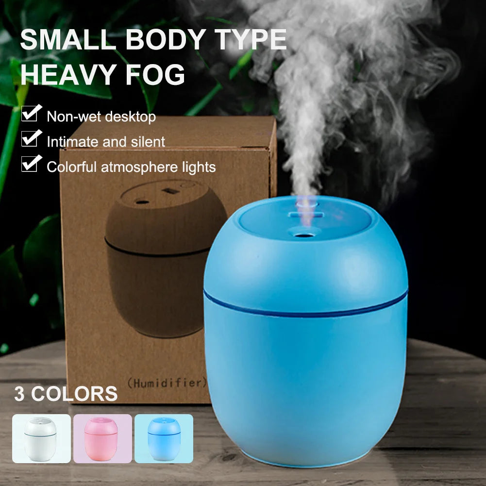 USB Mini Air Humidifier Aroma Essential Oil Diffuser For Home Car Ultrasonic Mute Mist Maker Diffuser with LED Color Lamp