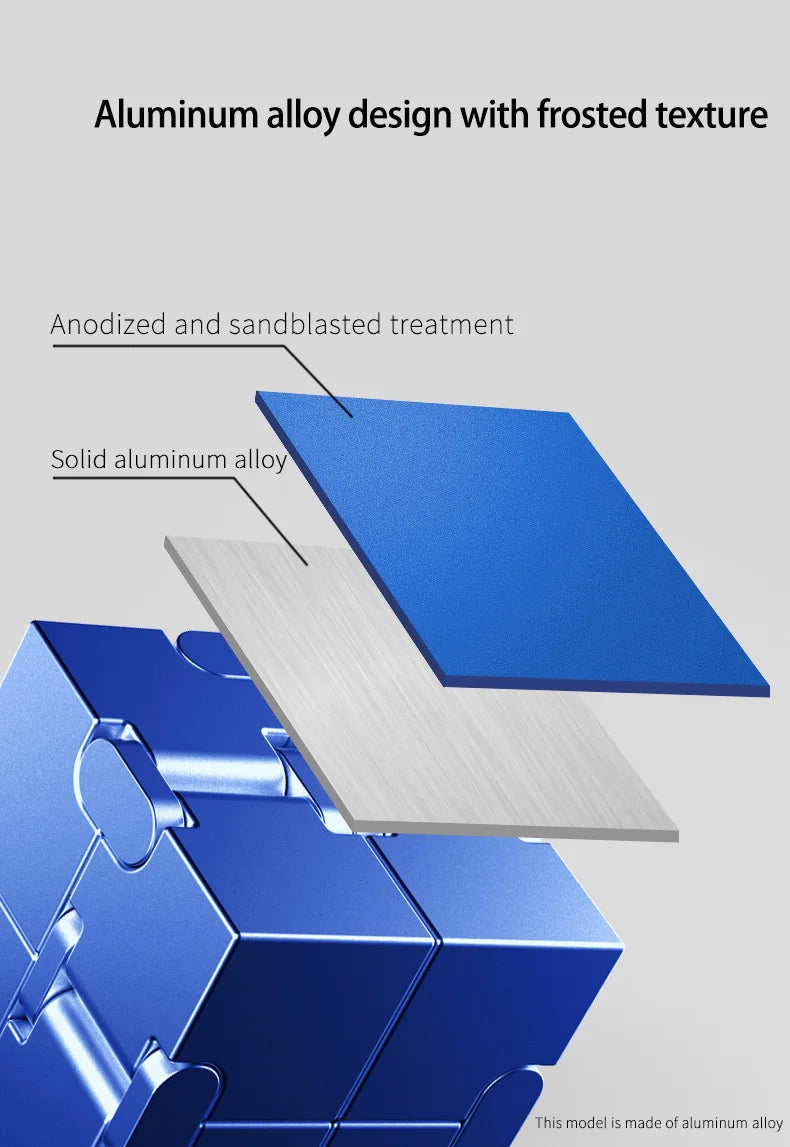 Upgraded Fashion Metal Cube - Anti-Anxiety Decompression Toy, Brain Teaser Game for ADHD, Creative Office Desk Gadget fidget toy