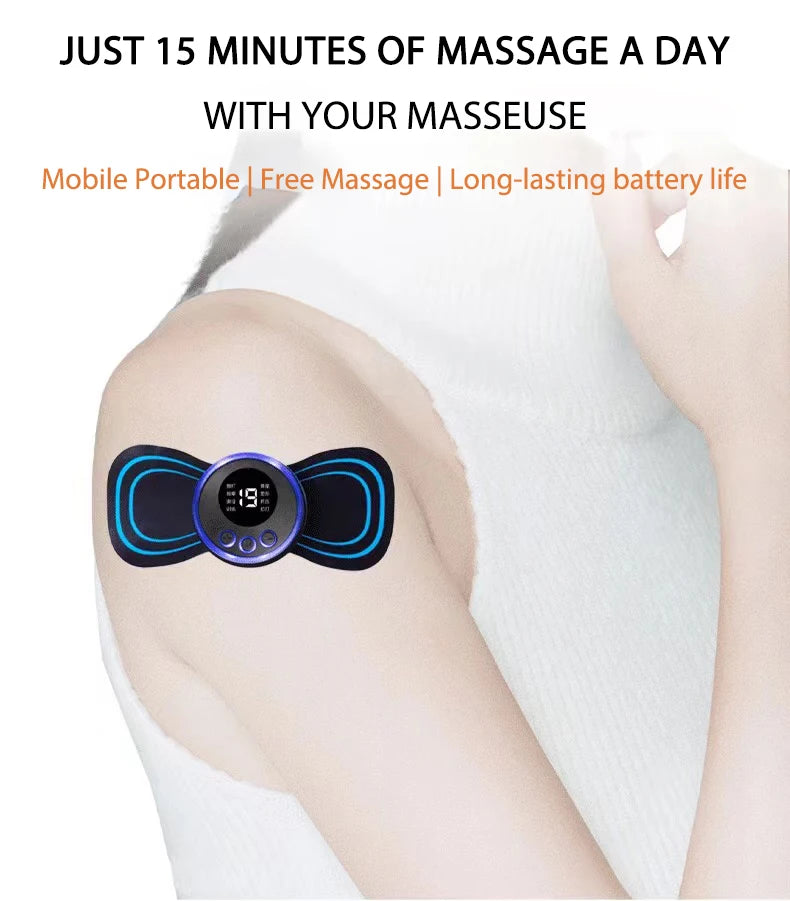 Mini Neck Massager Electric Muscle Stimulator Cervical Massage Patch Pain Relief Relaxation Tool Muscle Stimulator Patches