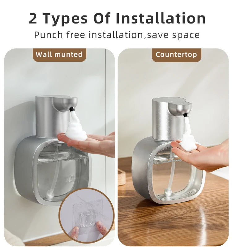 New Wall Mounted Automatic Soap Dispenser Foam Smart Hand Washing Machine 500ml Liquid Rechargeable Bathroom Induction Sensor