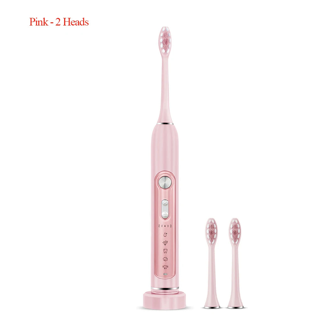 SUBORT S7 Super Sonic Electric Toothbrushes for Adult Kid Smart Timer Whitening Toothbrush IPX7 Waterproof Replaceable Heads Set