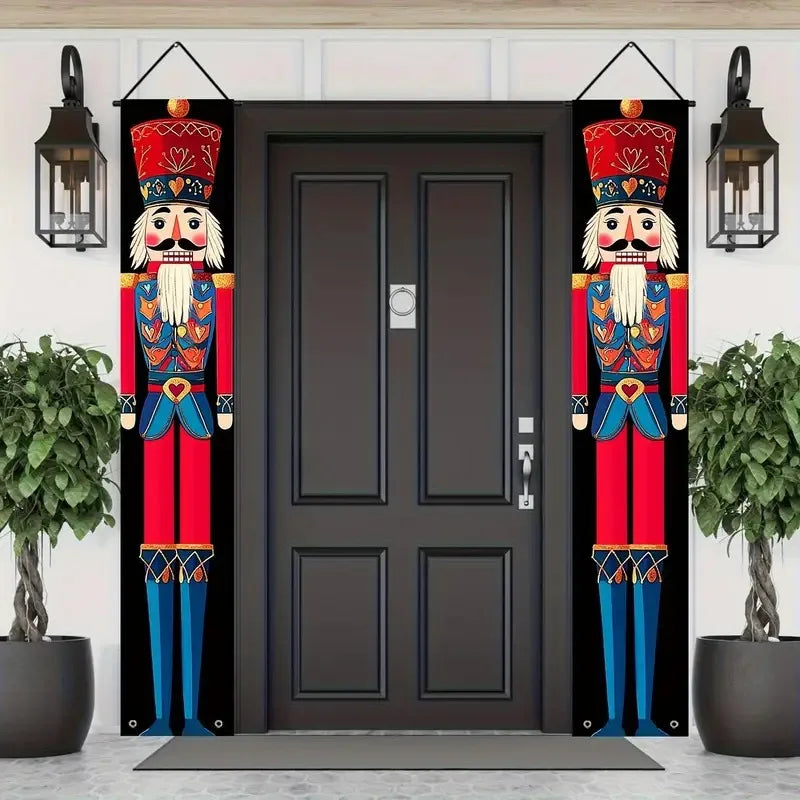 Christmas Nutcracker Banners Christmas Party Decor 2025 Xmas decor Holiday Nutcracker couplet Navidad Natal New Year Gift 2026