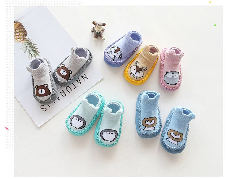 Baby Socks Slippers With Rubber Soles Girl Boy Infant Newborn Children Floor Socks Shoes Anti Slip Soft Sole Toddlers Indoor
