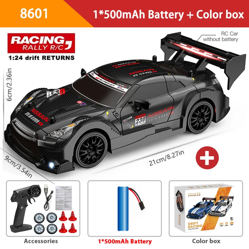 4WD Remote Control Car RC Drift 1:24 20KM/H High Speed Vehicle with LED Lights Racing Sport Toy for Adults Boys Girls Kids Gifts