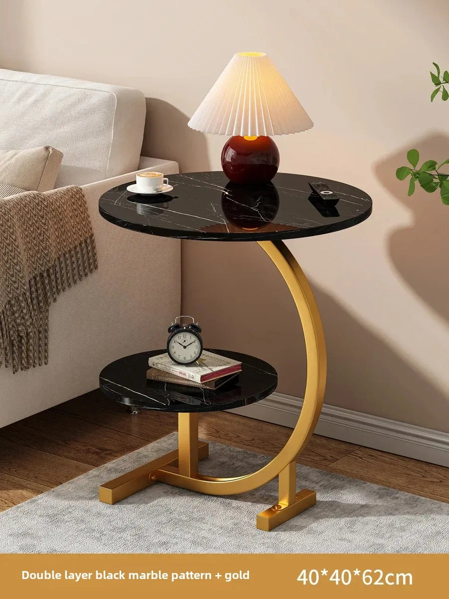 Designer Luxury Coffee Tables Gold Breakfast Minimalist Round Side Table Lounge Space Saving Mesa Auxiliar Living Room Furniture