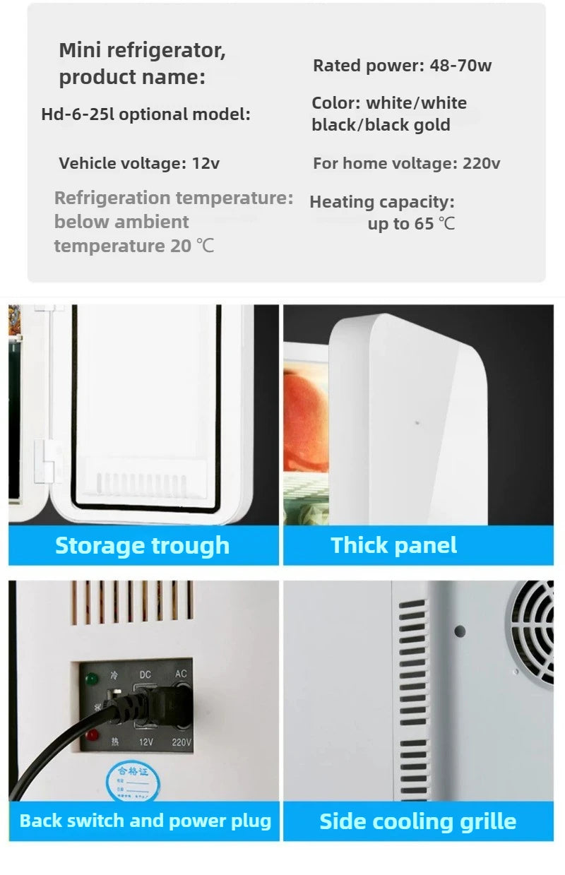 Portable Car Refrigerator 8L Mini Small Dormitory Can Be Used Car and Home Dual-purpose Semiconductor Refrigeration Refrigerator