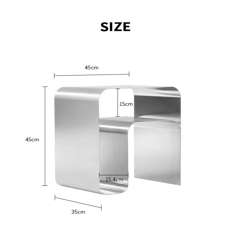 Minimalist Stainless Steel Bedside Table Side Several Integrated Molding Storage Cabinets End Table Furniture