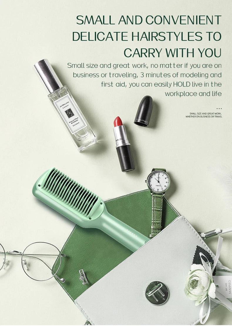 KSKIN Top Hot Sale Hair Straightener 2 in 1 Mini Brush Multifunctional Professional Hair Flat Iron Hair Comb