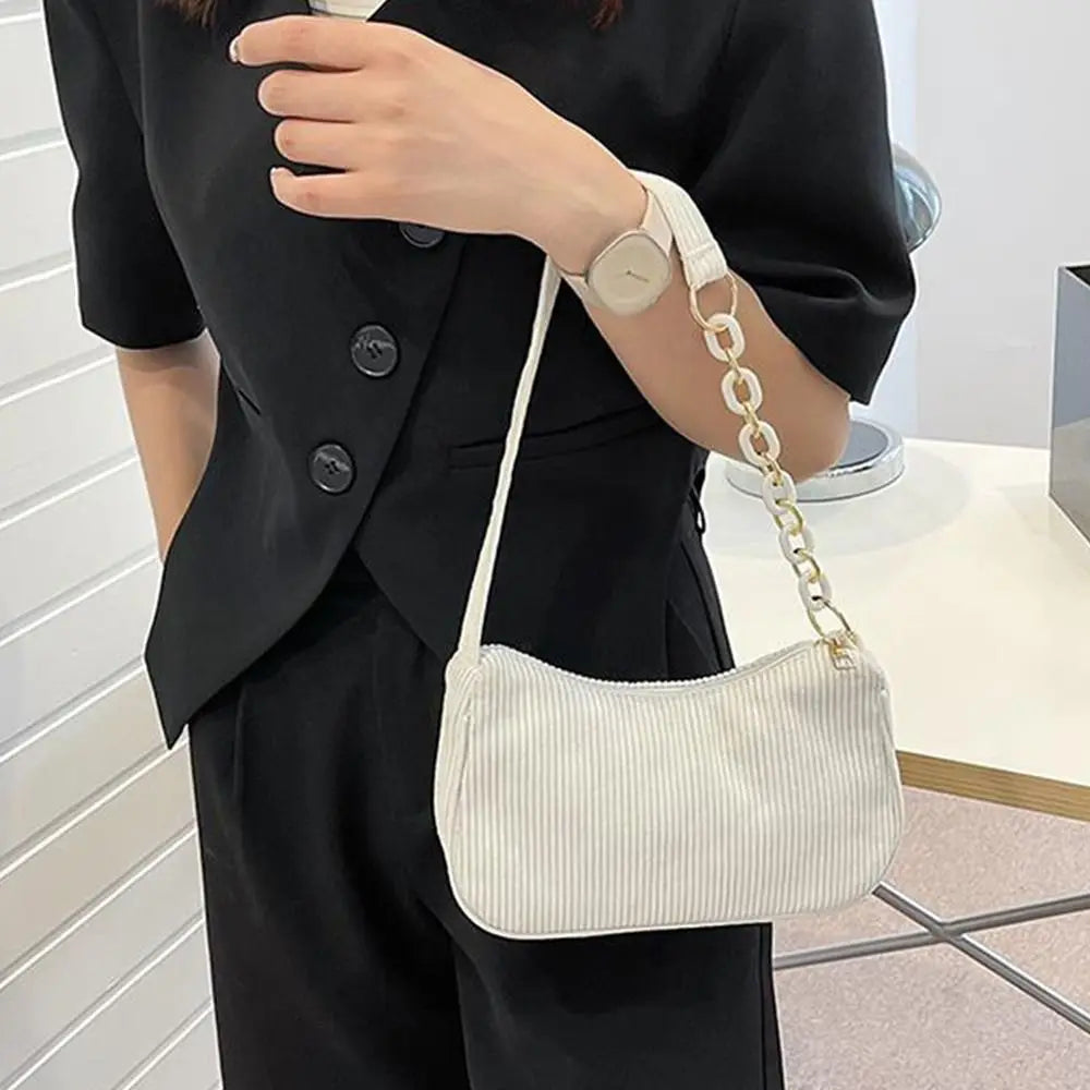 Fashion Vintage Handbags Women Autumn Winter Corduroy Underarm Bag  Zipper Shoulder Small Bags Female Soft Casual Clutch Handbag