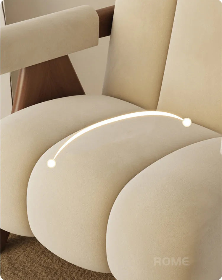 Home Balcony Nordic Wood Living Room Chairs Modern Living Room Sofas Single Leisure Back Armchair Fabric Sofa Chair Furniture
