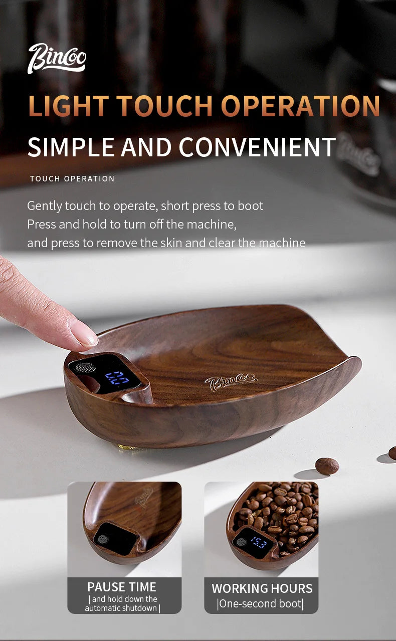 Bincoo Coffee Electronic Scale Professional Coffee Scale Portable Bean Plate 0.1g Accurate Weight Rechargeable