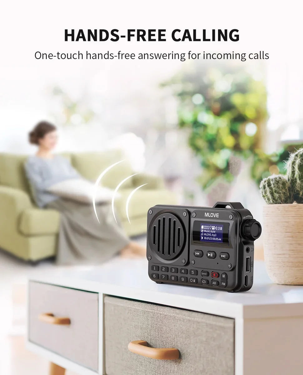 BV800 Super-Portable Bluetooth Speaker with FM Radio,LCD Screen Display, Antenna, AUX Input, USB Disk, TF Card, MP3 Player