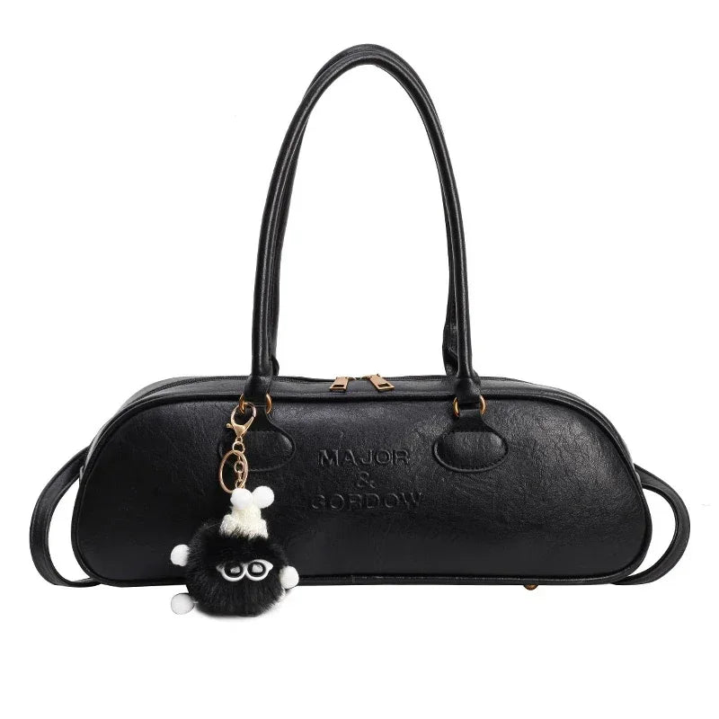 Pu Solid Sewing Zipper Shoulder Bags Soft Baguette Type 2024 High Quality Bags for Women Large Capacity Women's Handbags