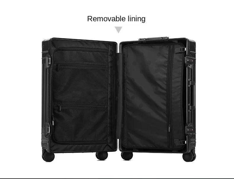 20/24/26/28 Inch Aluminum Suitcase Alloy Trolley Case 30 inch Large Capacity Rolling Luggage Travel Suitcase with Wheels