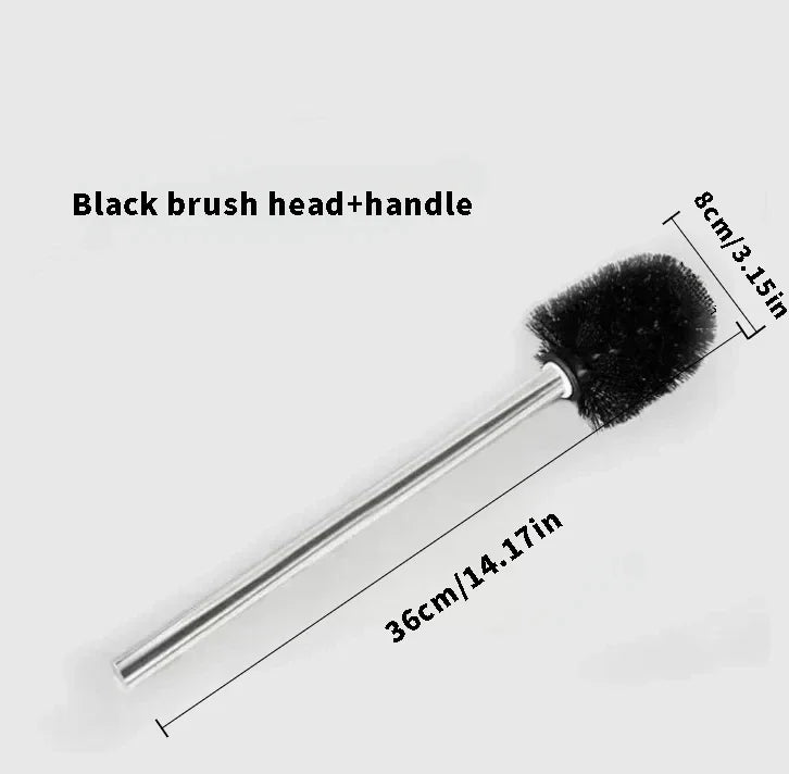 Stainless Steel Handle Japanese Minimalist Toilet Brush 1/2pcs Premium Brush Head Special Bathroom Cleaning Tool