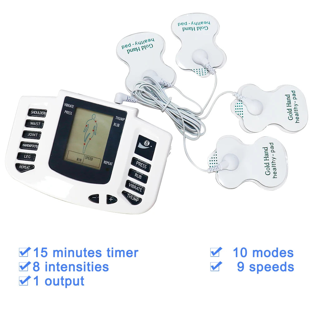 Electrical EMS Tens Massage 10 Level 16 Pads Pulse Acupuncture Muscle Stimulator Physiotherapy Machine Body Relax Health Care