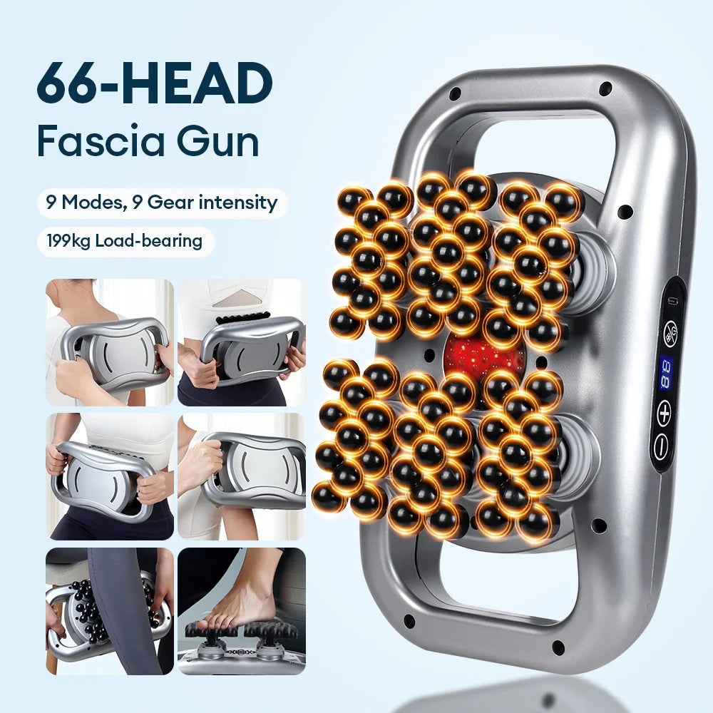 66-head Fascia Gun High Frequency Vibration Body Massage Gun Back Massager Waist Massager Neck Shoulder Thigh Fascia masajeador