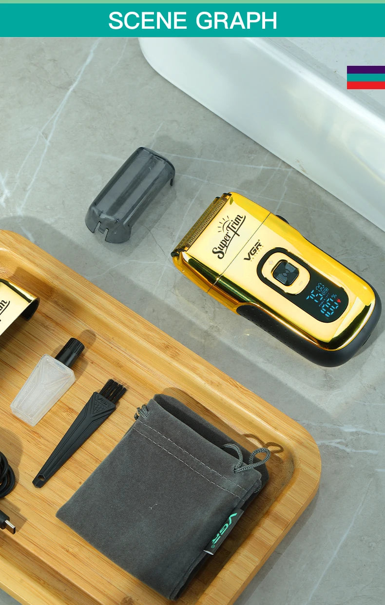 VGR Shaver Professional Beard Trimmer Electric Razor Portable Shaving Machine Reciprocating Hair Trimmer Shaver for Men V-332