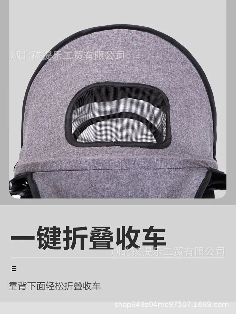 Lightweight Folding Pet Stroller Cat Dog Four Wheel Stroller Pet Out Teddy  Cat Stroller