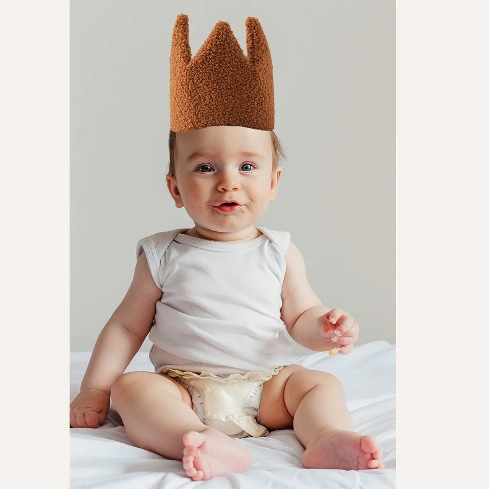 Baby Teddy Velvet Balloon Crown Hat Headwear Star Fairy Stick Happy Birthday Party Decoration Newborn Photography Accessories