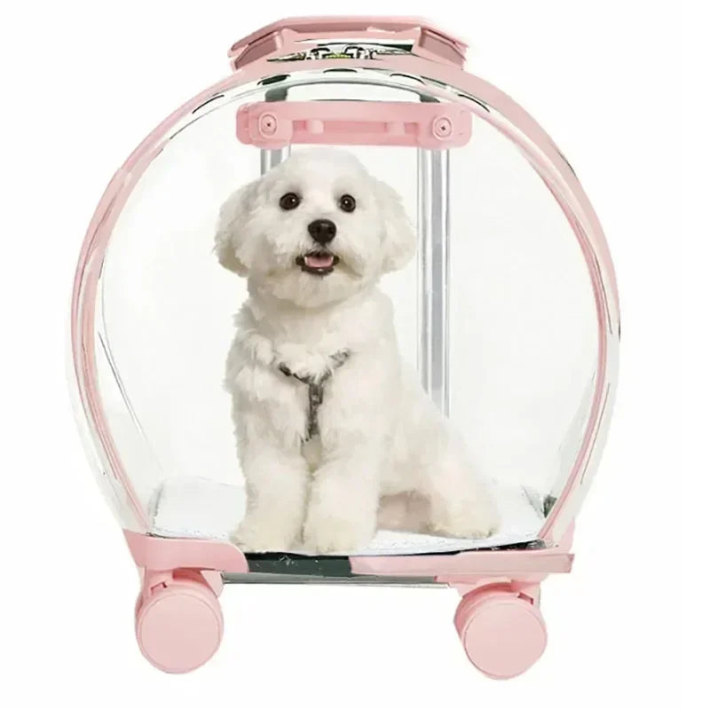 Puppy Move Trolley Cat Carriers Transparent Pet Backpack Animal Transportation and Goods for Travel Pet Supplies with Wheels