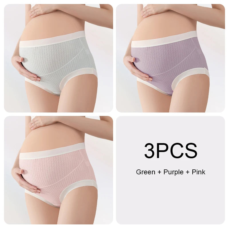 3PCS High Waist Breathable Comfort Briefs Soft Maternity Dresses for Pregnant Women Push Up Panties Pregnant Woman Clothes Pants