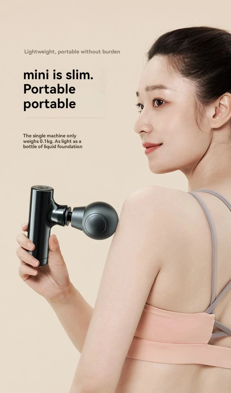 2025 New Mini Massage Gun USB Portable Muscle Relaxation Vibrating Fitness Equipment for Neck Back Shoulder Pain Relief