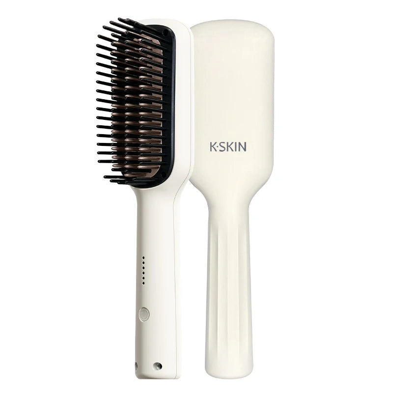 KSKIN Top Hot Sale Hair Straightener 2 in 1 Mini Brush Multifunctional Professional Hair Flat Iron Hair Comb
