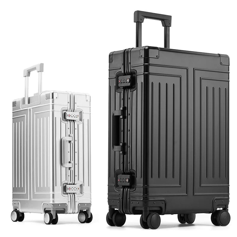 20/24/26/28 Inch Aluminum Suitcase Alloy Trolley Case 30 inch Large Capacity Rolling Luggage Travel Suitcase with Wheels
