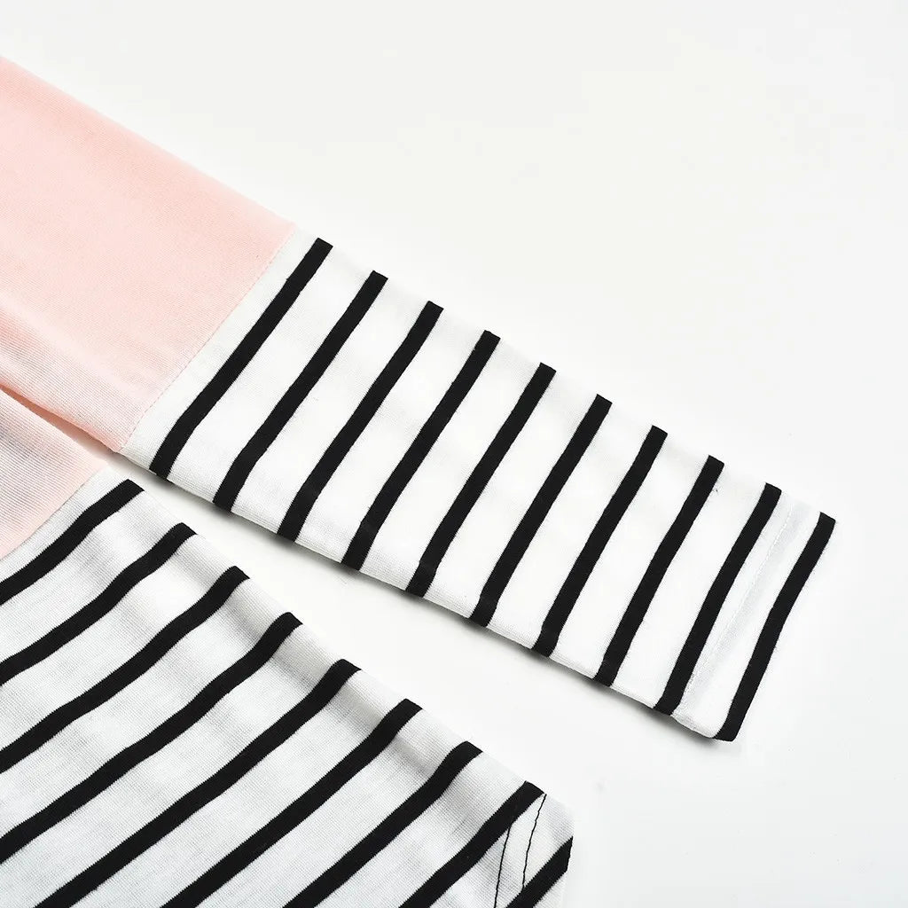 Fashion Pregnant Women Stiching Color Breastfeeding Nursing T Shirts Casual Loose Long Sleeve Tee Tops For Maternity