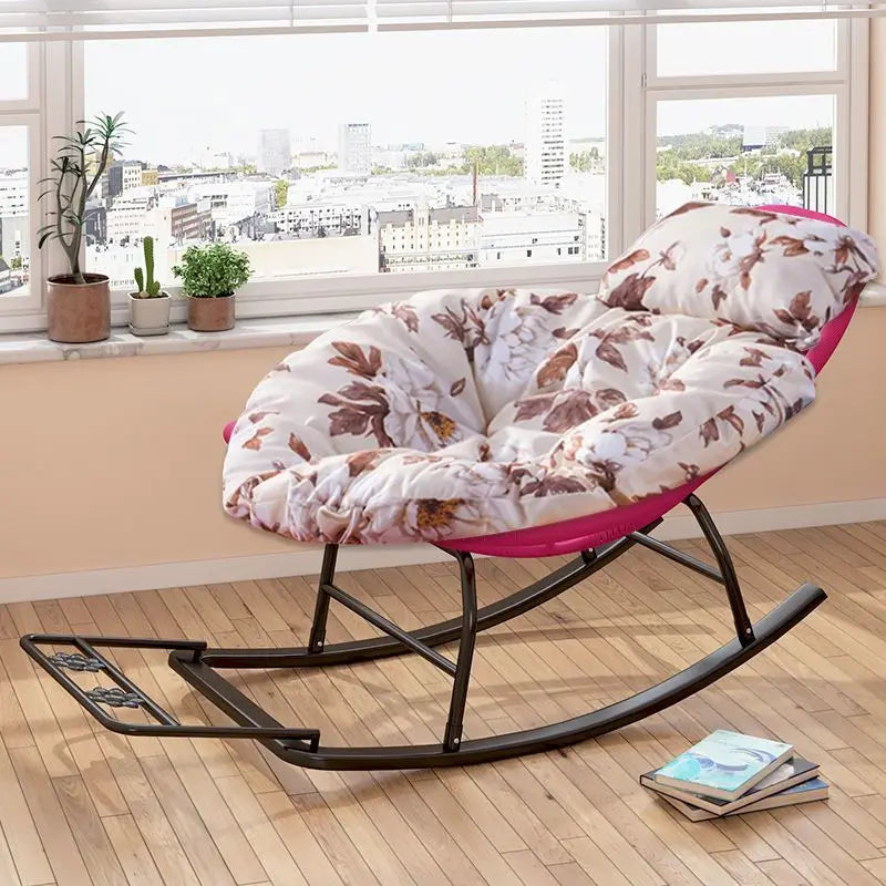 Rocking Recliner Garden Chair Widened Rocking Recliner Rattan Rainbow Rocking Chair Home Living Room Leisure Recliner