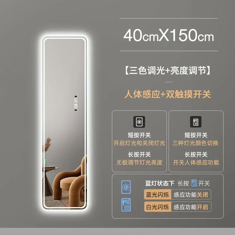 Bathroom Mirror Aestheti Full Length Hallway Large Floor Mirror Quality White Espelho Redondo Home Decorating Itemson sale