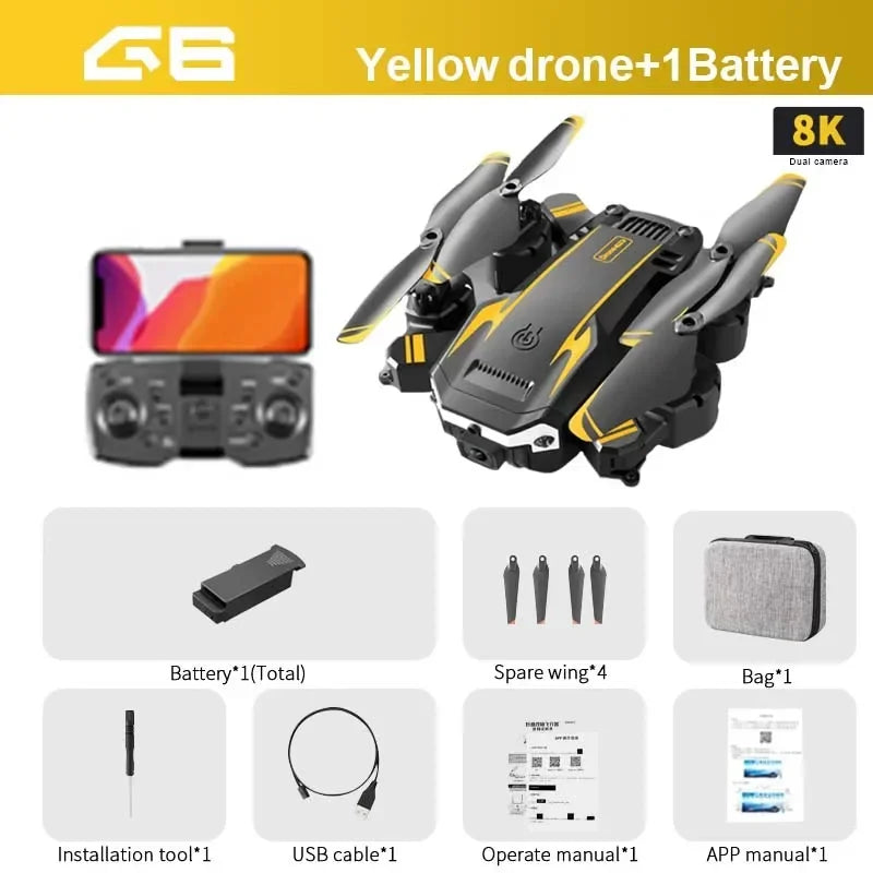 KBDFA G6 Drone Professional  4K HD Camera 8K No GPS Obstacle Avoidance RC Helicopter Brushless WIFI FPV Foldable Quadcopter Toys