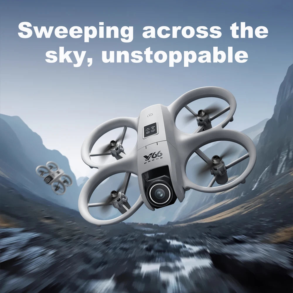 New V66 Mini Drone HD Camera 4K 1080P 180 ° Lens Wifi FPV Dron Professional Obstacle Avoidance Helicopter RC Quadcopter Toys