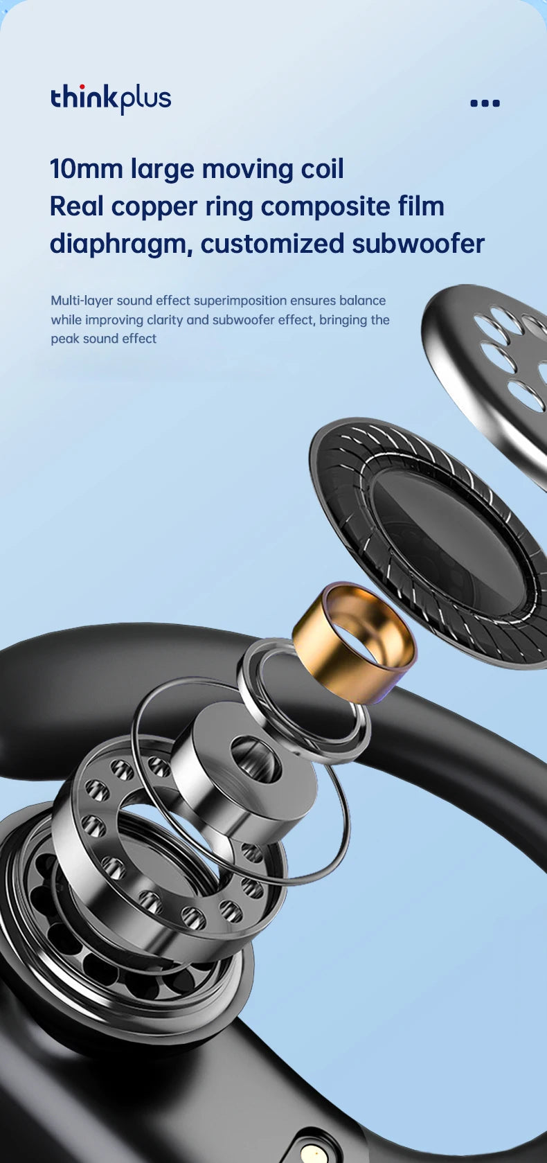 Original Lenovo XT80 Sports Wireless Earphones with Mics, LED Power Display,Hifi Stereo Sound Bluetooth 5.3 TWS HeadphHeadphones