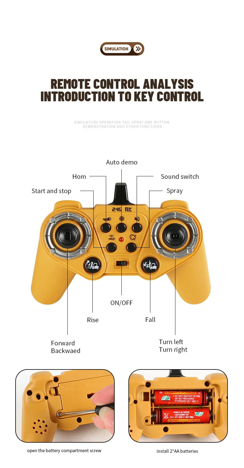 Trucks Forklift 2.4G Children Toys Remote Control Cars Toys for Boys Cranes Liftable Stunt Car Electric Vehicle for Kids Gift