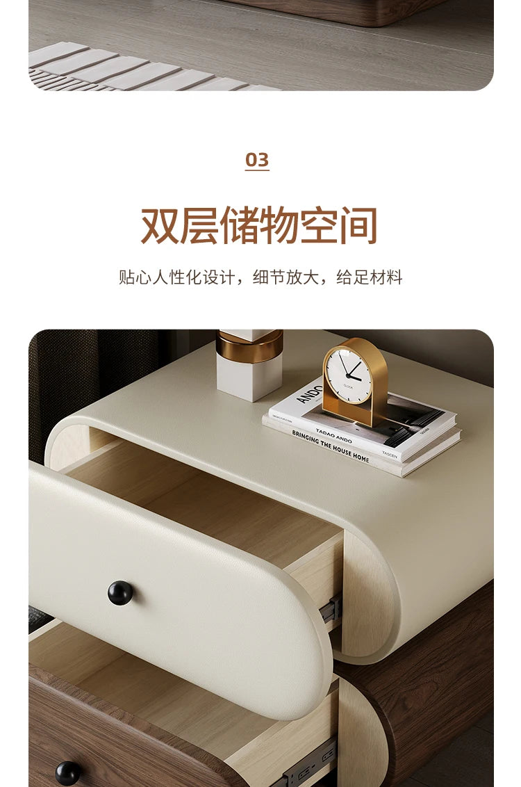 Glamour Cream Style Nightstands Tiny Cute Space Saving Bedside Tables Minimalist Luxury Mesitas De Noche Bedroom Furniture