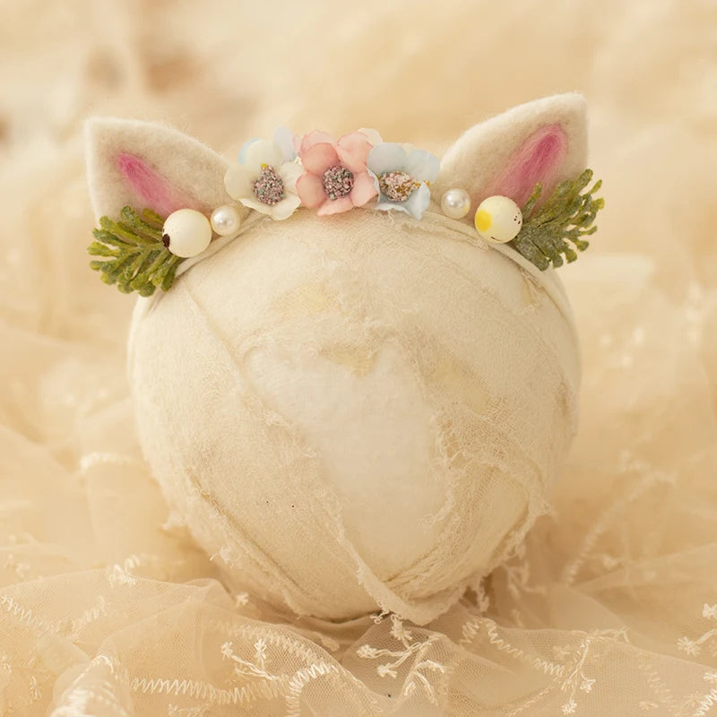 ❤️Newborn Photography Props Accessory Cute Manual Headband Studio Baby Photo Cartoon Ear Headwear Infant Shoot Accessories