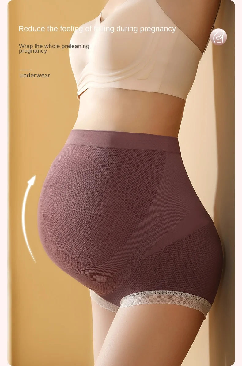 3PCS Maternity Panties High Waist Pregnant Panties Adjustable Belly Support Briefs for Pregnant Women Lace Solid Cozy Intimates