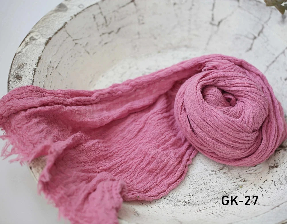 Seersucker Wrap Newborn Photography Props Soft Cotton Gauze Baby Swaddle Blanket Infant Studio Photo Basket Backdrop Accessories