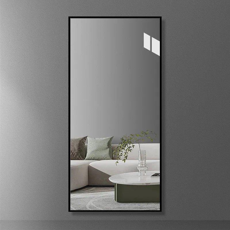 Full body floor full-length mirror clear narrow frame wall hanging fitting mirror living room bedroom clothing store household