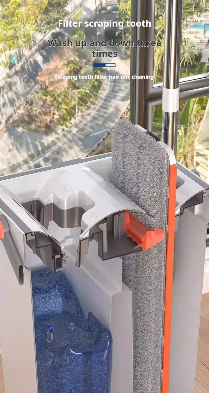 Microfiber Mop with Bucket, 360 Rotating, Flat Squeeze, Floor Cleaner Tool, Home Kitchen, Multifunction Cleaning Mops