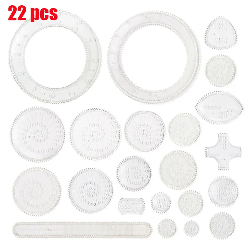 22pcs Spirograph Spiral Art Drawing Kit The Classic Way to Make Countless Amazing Designs For Kids Drawing Rulers Toys Set