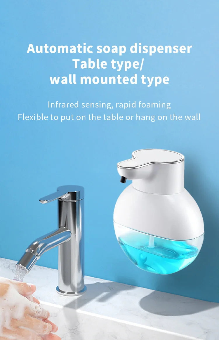 Smart Automatic Soap Foam Dispenser and Gel Bathroom Washing Hand liquid detergent Machine Wall Panels Mounted USB Rechargeable